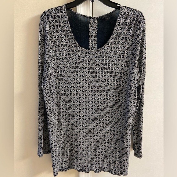 J. Jill Tops - J Jill Wearever collection Black and White Patterned Long Sleeve tunic top large